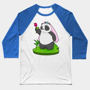 Panda Bride Rose Wedding Baseball T-Shirt